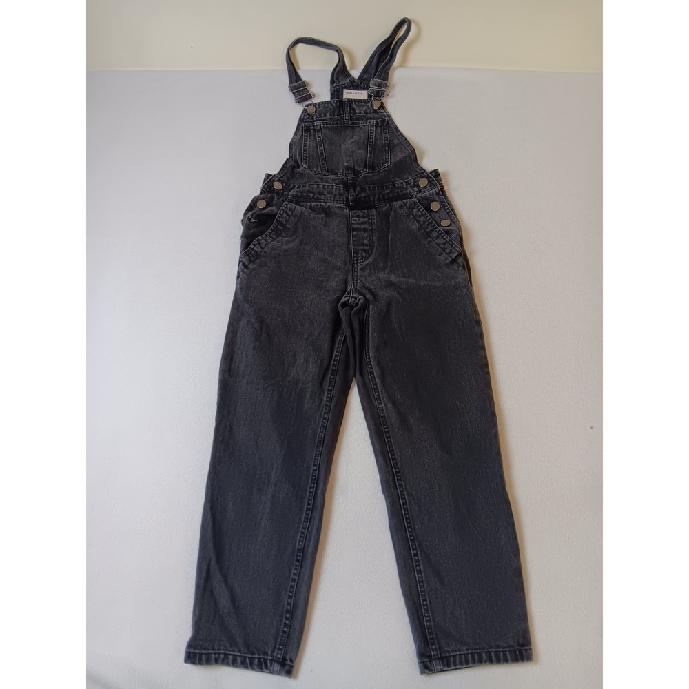 ASOS Design Denim Overalls Washed Black Straight Leg Dungarees UK 6 US 2